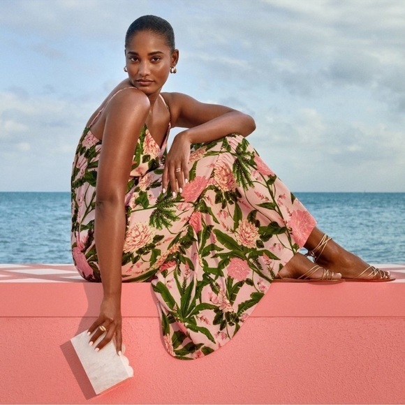 Agua Bendita x Target Women's Peony Botanical Print Tie-Front Midi Dress - Picture 6 of 7